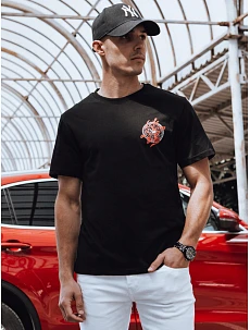 Pánské tričko s potiskem černé FashionStreet RX5491