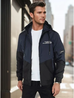 Pánská přechodná bunda s kapucí modrá FashionStreet TX5026