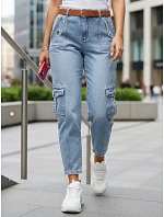 Jeansy damskie fit z cargo niebieskie model 22047094 - FashionStreet