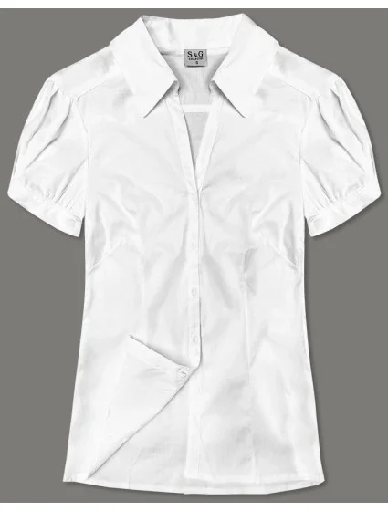 Bílá dámská košile s krátkými rukávy (0666#)