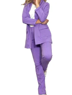 Dámské kalhoty Cigarette violet - MM FASHION