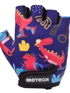 Cyklistické rukavice Meteor Kids Dino cars Jr 17390 velikost S