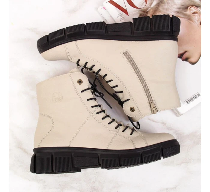 Rieker W X3428 béžové zateplené boty