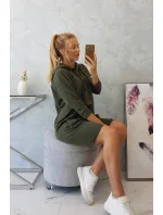 Kaki šaty s kapucí Kaki šaty s kapucí