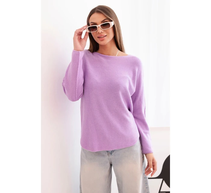 Dámský svetr z viskózy s dlouhým rukávem a kulatým výstřihem jasně fialový Dámský svetr z viskózy s dlouhým rukávem a kulatým výstřihem jasně fialový