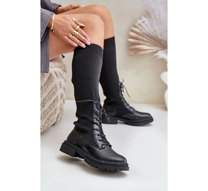 Zateplené Kozačky Se Sockenovým Svrškem Černé Iranel
