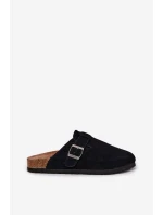 Semišové Dámské Pantofle S Přezkou Big Star RR274A384 Černé Semišové Dámské Pantofle S Přezkou Big Star RR274A384 Černé