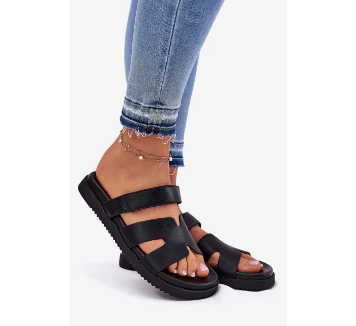 Dámské Pantofle Na Suchý Zip model 21697774 Černé - VINCEZA