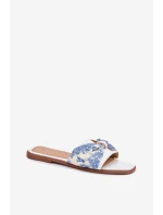 Dámské Pantofle Na Plochém Podpatku S Mašlí Bílé model 21702412 - Boto Dámské Pantofle Na Plochém Podpatku S Mašlí Bílé model 21702412 - Boto