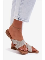 Dámské ploché stříbrné s kamínky model 21997971 - Boto Dámské ploché stříbrné s kamínky model 21997971 - Boto