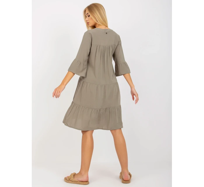 Šaty D73761M30214A5EN khaki barva
