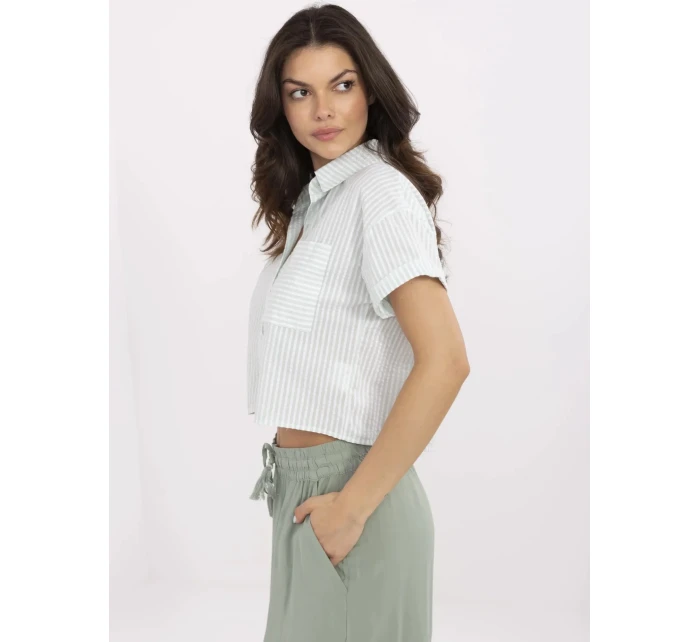 Košile NM KS KA 01148.50P bílá zelená