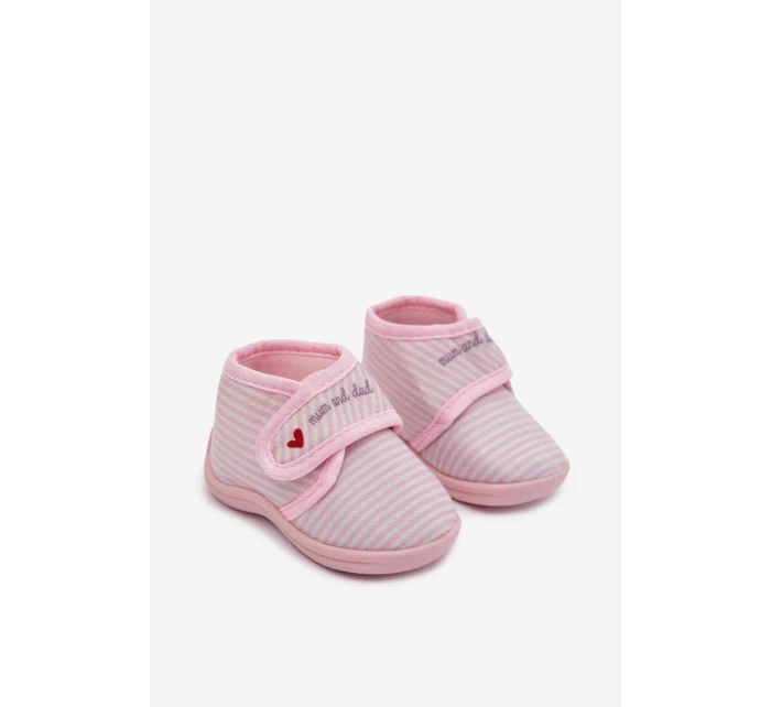 Dětské bačkory na suchý zip s proužky – světle růžové Lavelle Dětské bačkory na suchý zip s proužky – světle růžové Lavelle