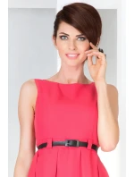 Dámské společenské šaty NUMOCO s páskem středně dlouhé růžové - Růžová / XL - Numoco Dámské společenské šaty NUMOCO s páskem středně dlouhé růžové - Růžová / XL - Numoco