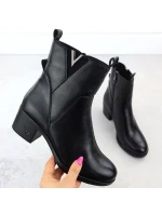 Dámské kozačky s podpatkem zateplené černé model 21905135 - VINCEZA