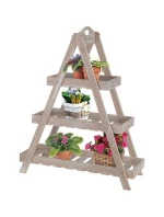 DŘEVĚNÝ SKLÁDACÍ KVĚTINOVÝ ZÁHON 3 POLICE DŘEVĚNÝ SKLÁDACÍ KVĚTINOVÝ ZÁHON 3 POLICE