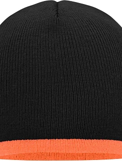 MB Pletená čepice s kontrastním lemem 03. black/orange model 22496229 - Daiber