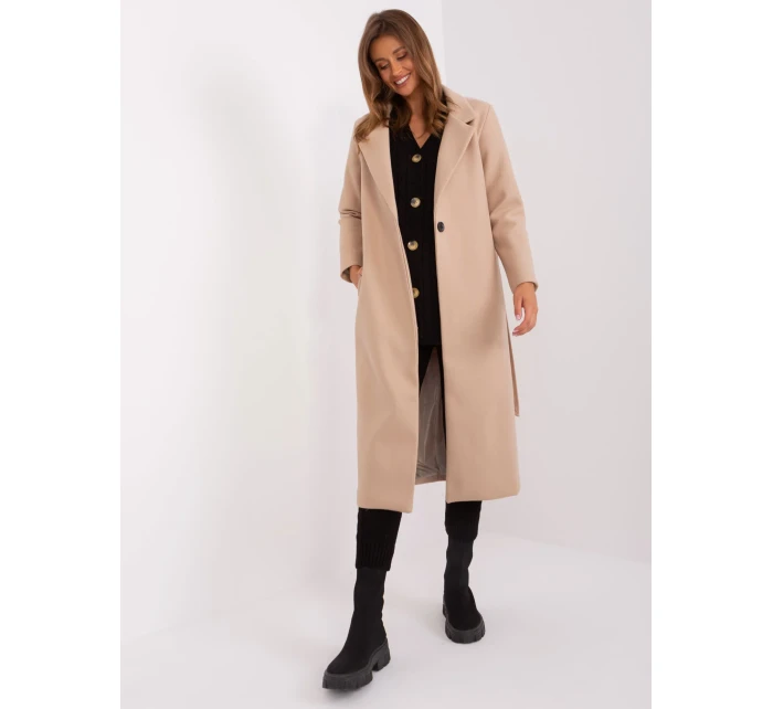 Płaszcz TW PL BI model 18987375 1.31 beżowy - FPrice Płaszcz TW PL BI model 18987375 1.31 beżowy - FPrice