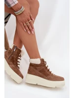 Dámské semišové sněhule Vinceza s kožešinou na platformě – camel Dámské semišové sněhule Vinceza s kožešinou na platformě – camel