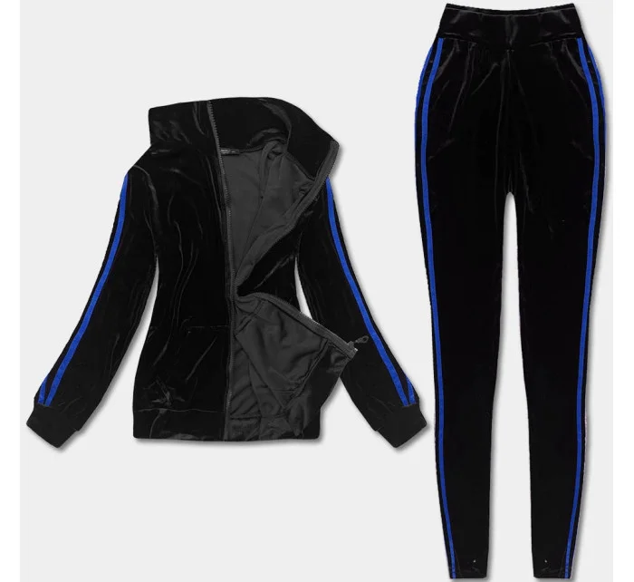 Černo-tmavě modrý sportovní komplet s legínami (YP-9967) Černo-tmavě modrý sportovní komplet s legínami (YP-9967)