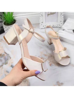 Sergio Leone W SK139F béžové sandály na vysokém jehlovém podpatku