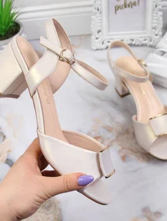 Sergio Leone W SK139F béžové sandály na vysokém jehlovém podpatku