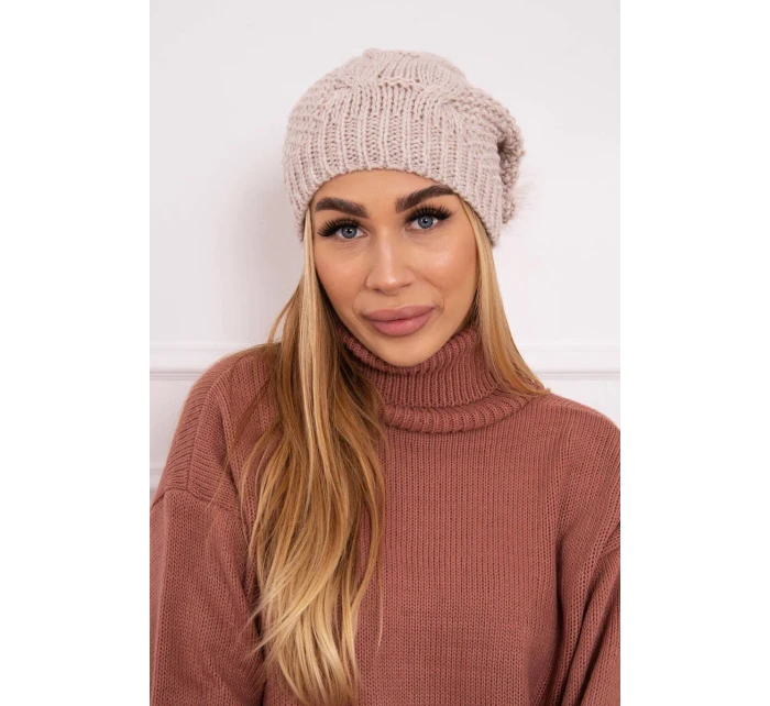 Fleecová čepice Carolina K243 béžová