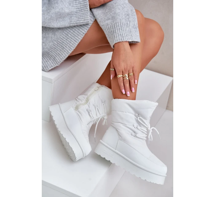 Sněhule na platformě se zipem Big Star model 21678307 Bílé - Big Star Shoes