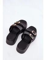 Dámské Klapky Na Klínu A Platformě S Přezkami Černé Nitarelia Dámské Klapky Na Klínu A Platformě S Přezkami Černé Nitarelia