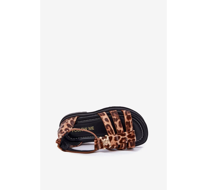 Dívčí Sandály Gladiátoři Se Zlatým Detalem Panterka Vesira Dívčí Sandály Gladiátoři Se Zlatým Detalem Panterka Vesira