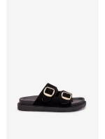 Dámské Sandały Na Platformě Se Zlatými Přezkami Černé Verena Dámské Sandały Na Platformě Se Zlatými Přezkami Černé Verena