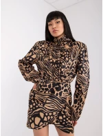 Sukienka DHJ SK model 20961795 camelowy - FPrice Sukienka DHJ SK model 20961795 camelowy - FPrice