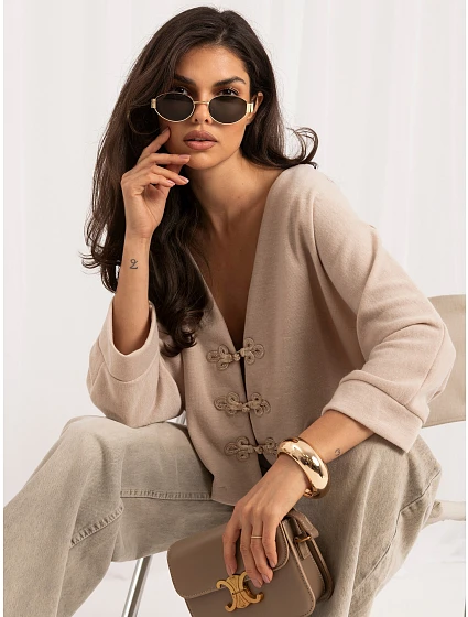 Sweter MI SW model 22340814 beżowy - FPrice Sweter MI SW model 22340814 beżowy - FPrice