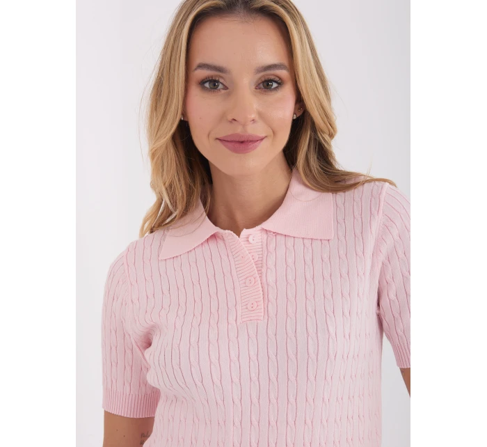 PM SW svetr CV6679.32 světle růžový