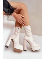 Lakované Kotníkové Boty Na Platformě A Vysokém Podpatku Béžové Lotisha Lakované Kotníkové Boty Na Platformě A Vysokém Podpatku Béžové Lotisha