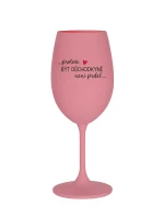 PROTOŽE BÝT DŮCHODKYNĚ NENÍ PRDEL - růžová sklenice na víno 350 ml