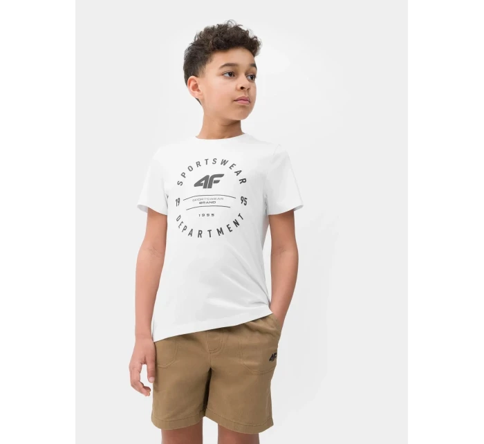 Chlapecké tričko 4FJSS23TTSHM294 bílé - 4F Chlapecké tričko 4FJSS23TTSHM294 bílé - 4F