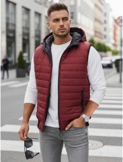 Vínová pánská vesta FashionStreet TX4238