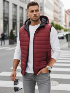 Vínová pánská vesta FashionStreet TX4238