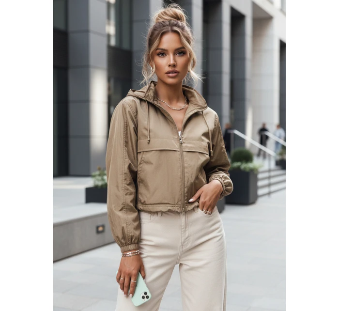 Dámská přechodná bunda s kapucí GRAUS béžová FashionStreet TY4221