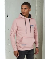 FashionStreet pánská růžová mikina s kapucí BX5692