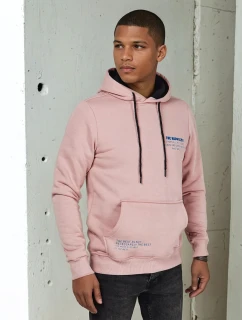 FashionStreet pánská růžová mikina s kapucí BX5692