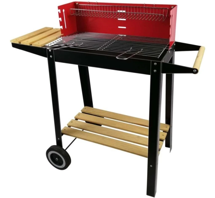 ZAHRADNÍ GRILOVACÍ KOLO 85x42x83 cm ČERVENÉ