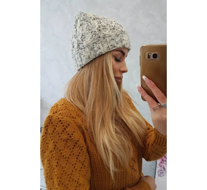 Dámská čepice Eliza K205 ecru+grey Dámská čepice Eliza K205 ecru+grey