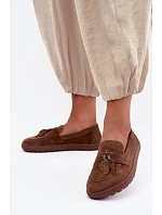 Mokasyny Barefoot z přírodního semiše Zazoo 10220 hnědé