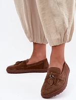Mokasyny Barefoot z přírodního semiše Zazoo 10220 hnědé