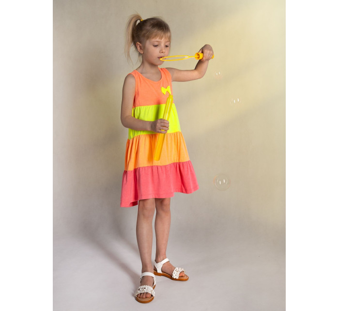 Yoclub Letní dívčí šaty bez rukávů UDK-0009G-A300 Vícebarevné