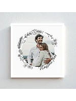 Personalizovaný magický fotoobraz v rámu - čtverec 20x20 - květinové orámování Personalizovaný magický fotoobraz v rámu - čtverec 20x20 - květinové orámování