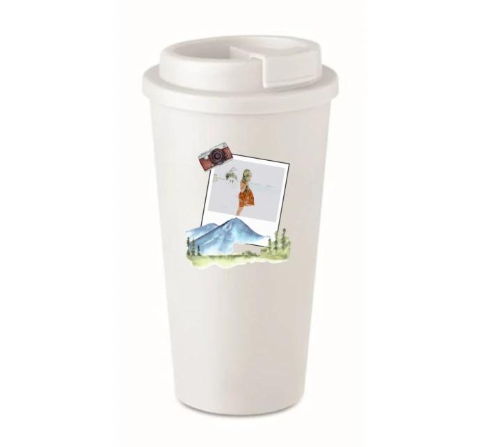 Personalizovaný cestovní termohrnek s polaroidem z dovolené