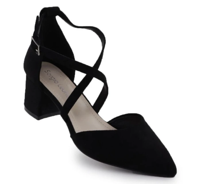 Dámské černé sandály na jehlovém podpatku Sergio Leone SK-830 Dámské černé sandály na jehlovém podpatku Sergio Leone SK-830